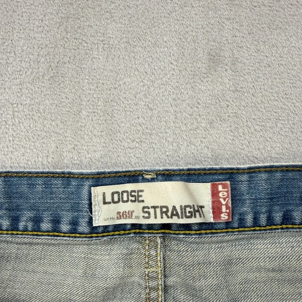 VTG Levi's 569 Loose Straight Jeans Mens 34x32 Light Wash Blue Baggy Denim Y2K